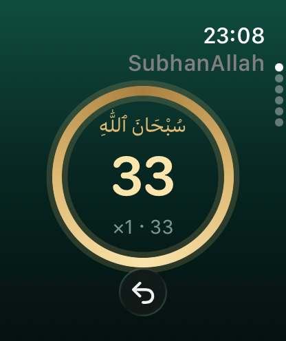 A completed round of 33 on Apple Watch